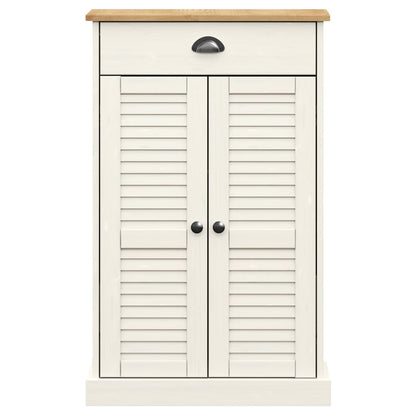 vidaXL Shoe Cabinet VIGO White 60x35x96 cm Solid Wood Pine