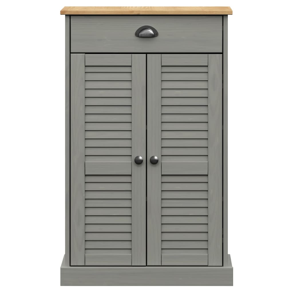 vidaXL Shoe Cabinet VIGO Grey 60x35x96 cm Solid Wood Pine