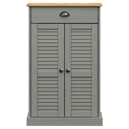 vidaXL Shoe Cabinet VIGO Grey 60x35x96 cm Solid Wood Pine