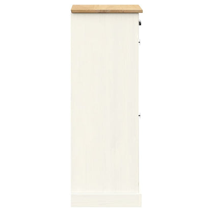 vidaXL Shoe Cabinet VIGO 60x35x96 cm White Solid Wood Pine