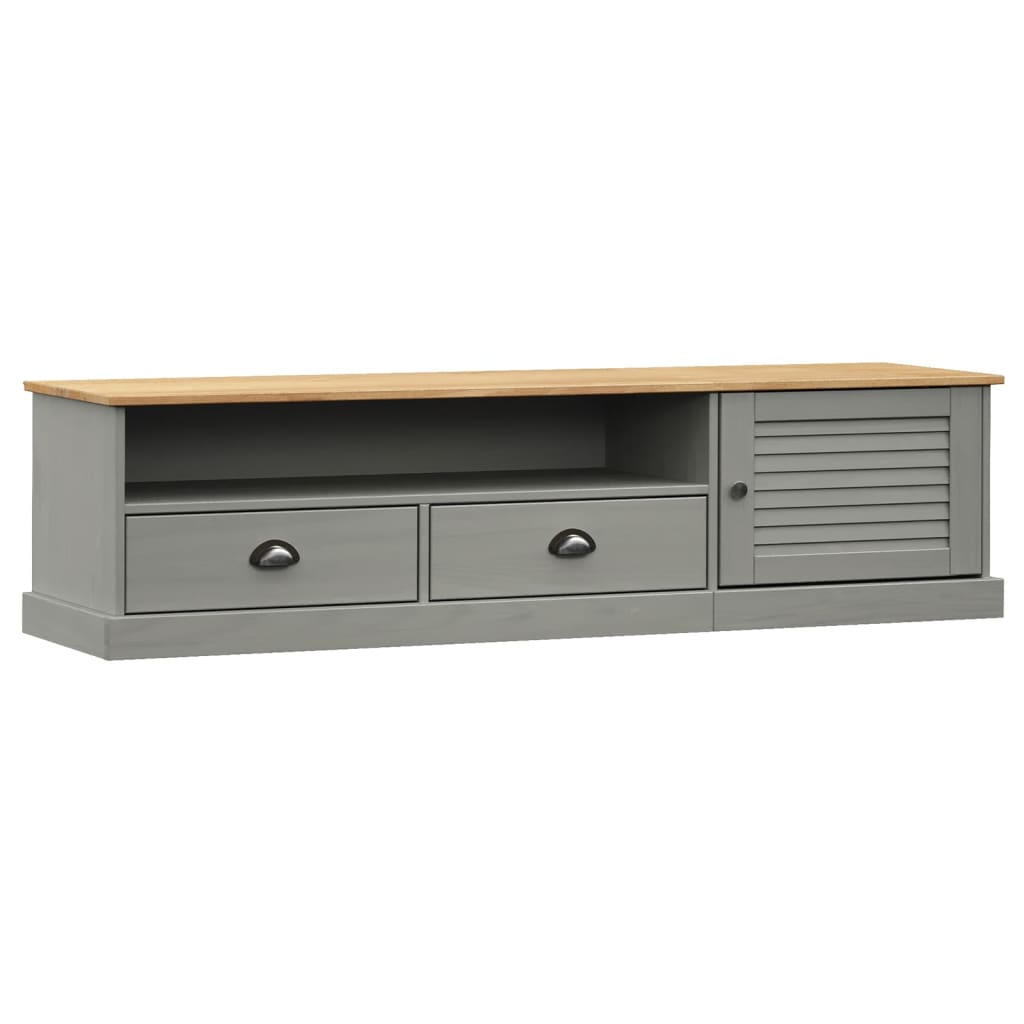 vidaXL TV Cabinet "VIGO" Grey 156x40x40 cm Solid Wood Pine