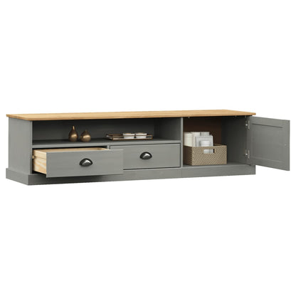 vidaXL TV Cabinet "VIGO" Grey 156x40x40 cm Solid Wood Pine