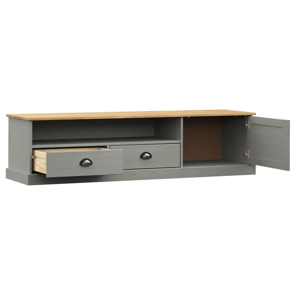vidaXL TV Cabinet "VIGO" Grey 156x40x40 cm Solid Wood Pine