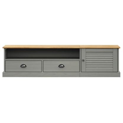 vidaXL TV Cabinet "VIGO" Grey 156x40x40 cm Solid Wood Pine