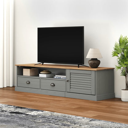 vidaXL TV Cabinet "VIGO" Grey 156x40x40 cm Solid Wood Pine