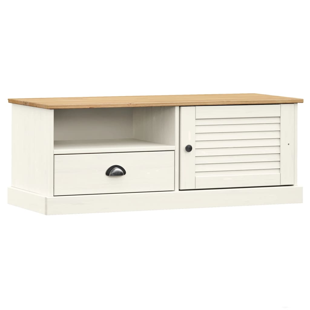 vidaXL TV Cabinet VIGO White 106x40x40 cm Solid Wood Pine