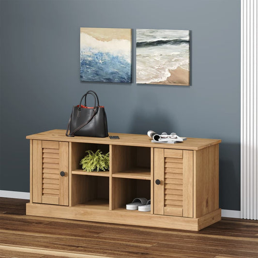 vidaXL Shoe Bench VIGO 106x35x45 cm Solid Wood Pine