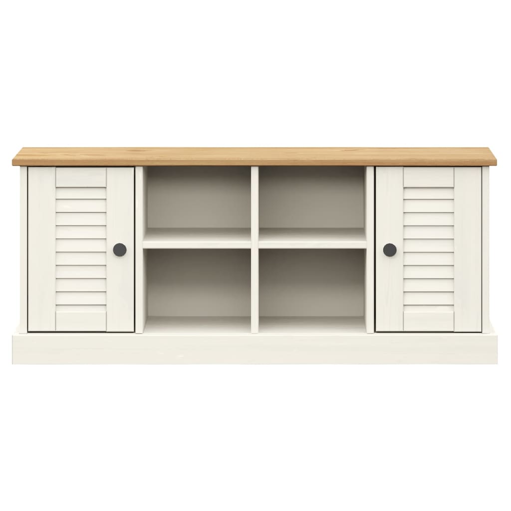vidaXL Shoe Bench VIGO White 106x35x45 cm Solid Wood Pine