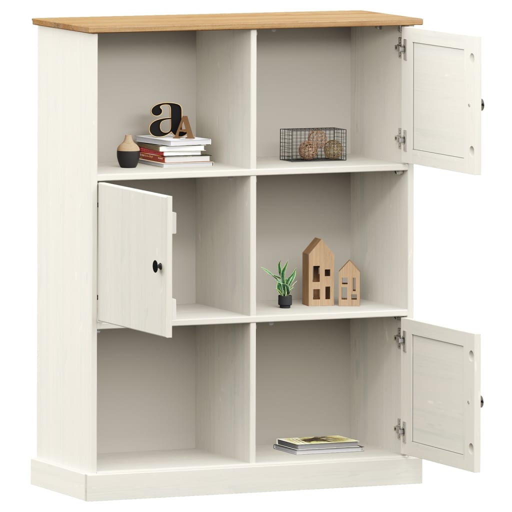 vidaXL Bookcase VIGO White 90x35x114.5 cm Solid Wood Pine