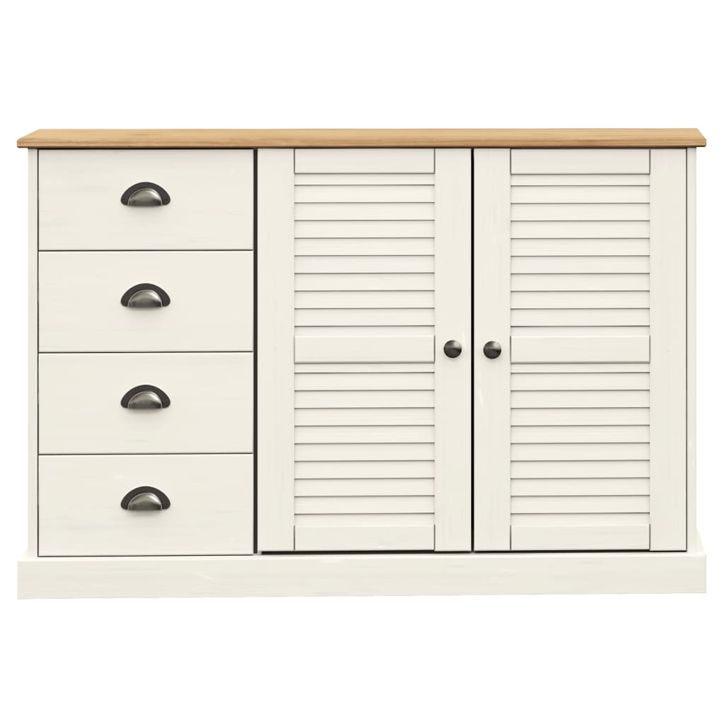 vidaXL Sideboard with Drawers VIGO 113x40x75 cm White Solid Wood Pine