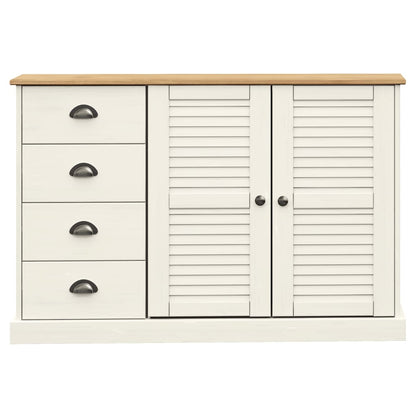 vidaXL Sideboard with Drawers VIGO 113x40x75 cm White Solid Wood Pine