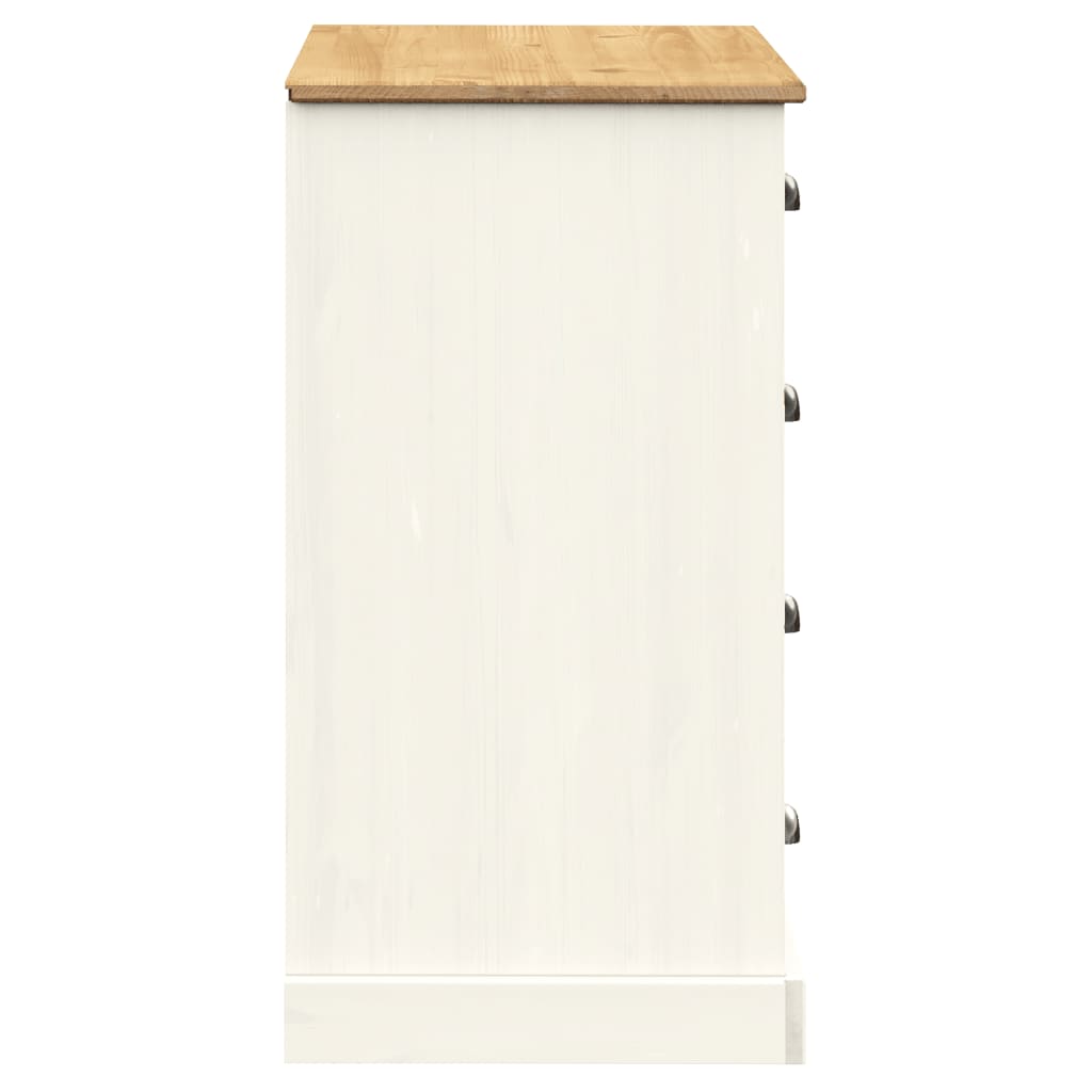 vidaXL Sideboard with Drawers VIGO 113x40x75 cm White Solid Wood Pine