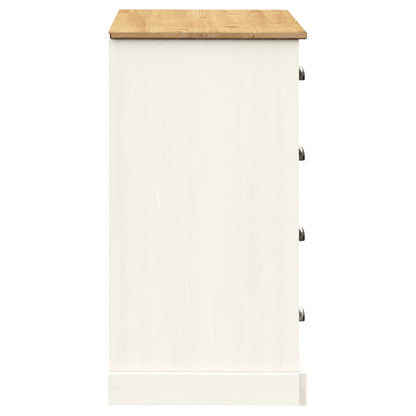 vidaXL Sideboard with Drawers VIGO 113x40x75 cm White Solid Wood Pine