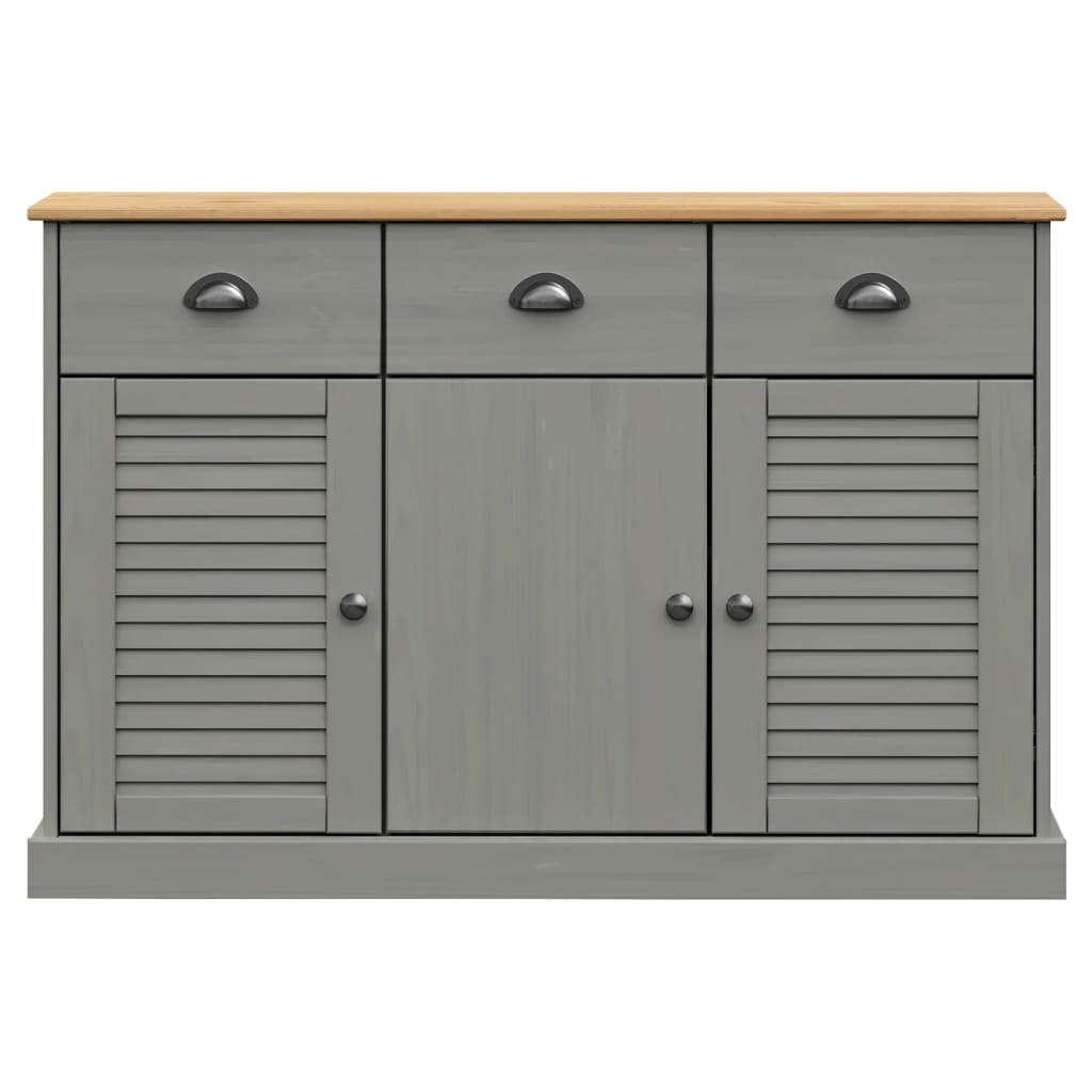 vidaXL Sideboard with Drawers VIGO 113x40x75 cm Grey Solid Wood Pine