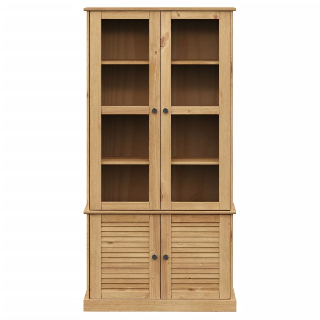 vidaXL Glass Display Cabinet "VIGO" 85x35x170 cm Solid Wood Pine