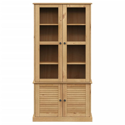 vidaXL Glass Display Cabinet "VIGO" 85x35x170 cm Solid Wood Pine