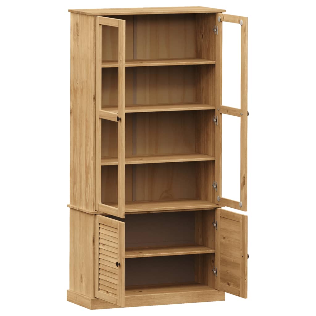 vidaXL Glass Display Cabinet "VIGO" 85x35x170 cm Solid Wood Pine