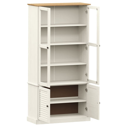 vidaXL Glass Display Cabinet VIGO White 85x35x170 cm Solid Wood Pine