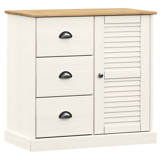 vidaXL Sideboard with Drawers VIGO 78x40x75 cm White Solid Wood Pine