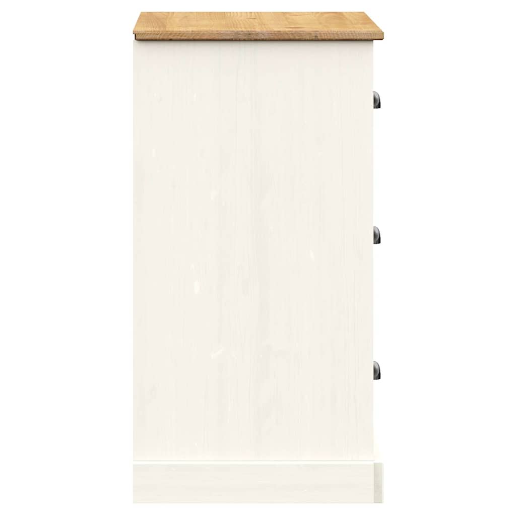 vidaXL Sideboard with Drawers VIGO 78x40x75 cm White Solid Wood Pine