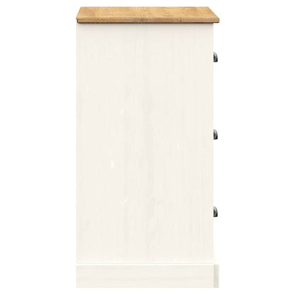 vidaXL Sideboard with Drawers VIGO 78x40x75 cm White Solid Wood Pine