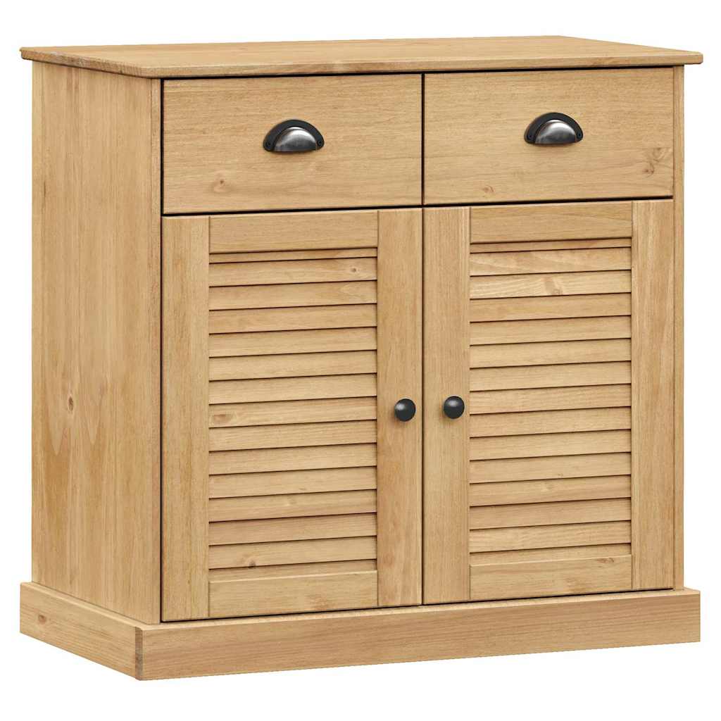 vidaXL Sideboard | Honey | Solid pine wood, engineered wood, metal | Compact