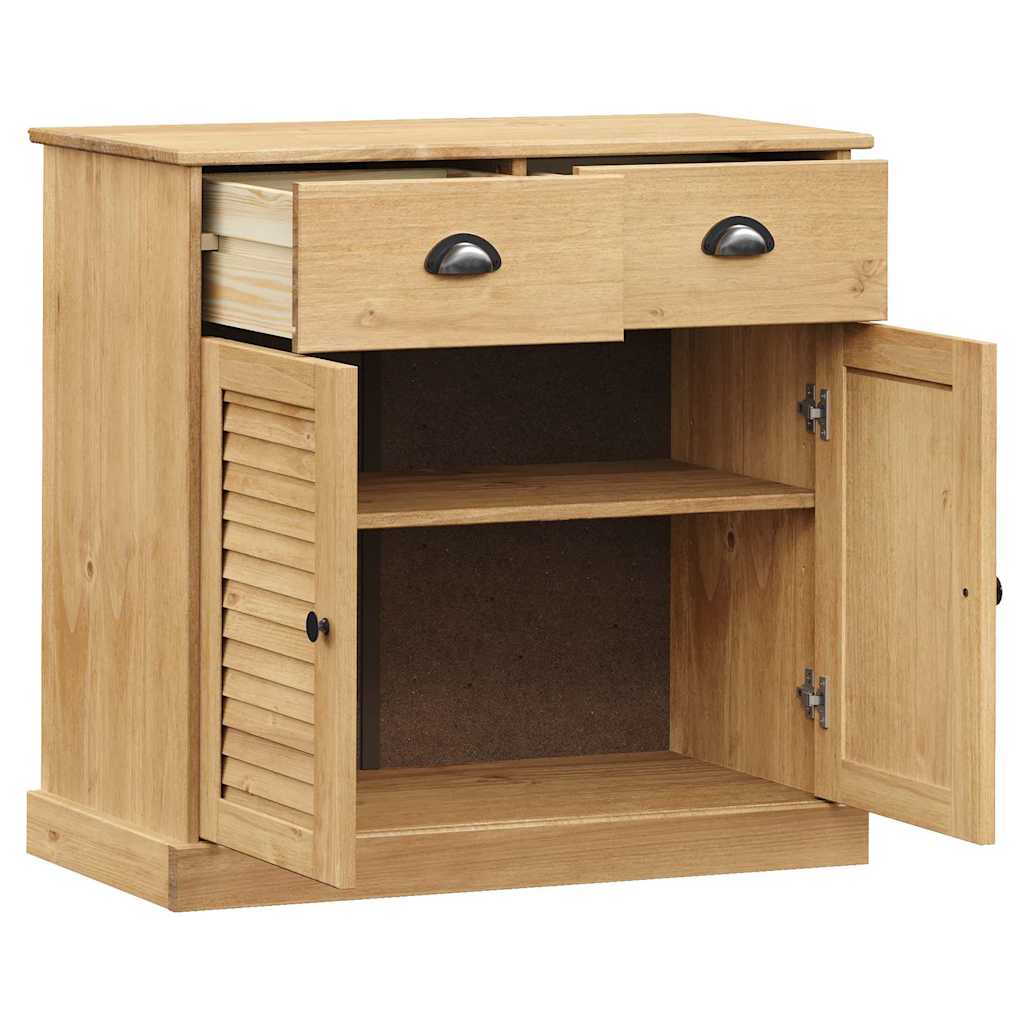 vidaXL Sideboard | Honey | Solid pine wood, engineered wood, metal | Compact