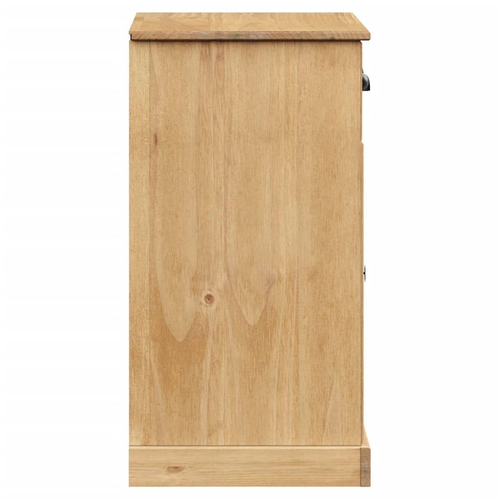 vidaXL Sideboard | Honey | Solid pine wood, engineered wood, metal | Compact