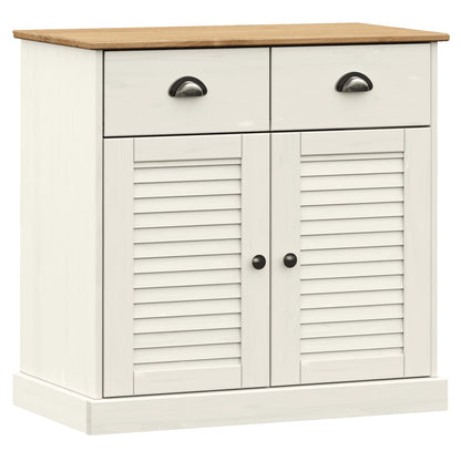 vidaXL Sideboard | White | Solid Pine Wood | Compact | Sideboard | Rectangular