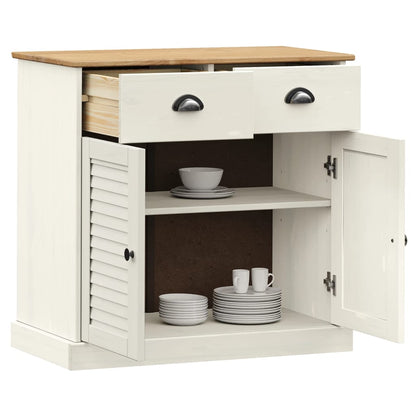 vidaXL Sideboard | White | Solid Pine Wood | Compact | Sideboard | Rectangular
