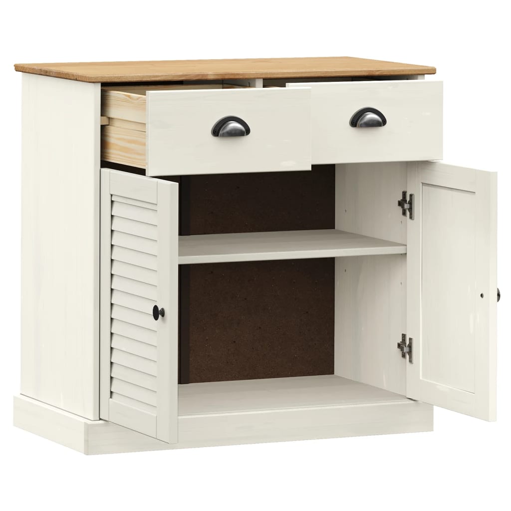 vidaXL Sideboard | White | Solid Pine Wood | Compact | Sideboard | Rectangular