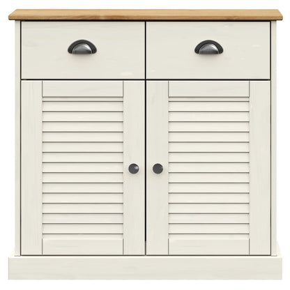 vidaXL Sideboard | White | Solid Pine Wood | Compact | Sideboard | Rectangular