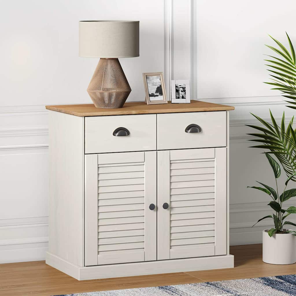 vidaXL Sideboard with Drawers VIGO 78x40x75 cm White Solid Wood Pine