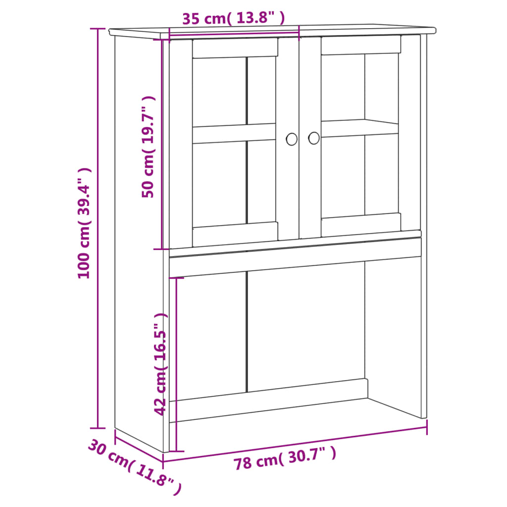 vidaXL Dresser Top "VIGO" 78x30x100 cm Solid Wood Pine