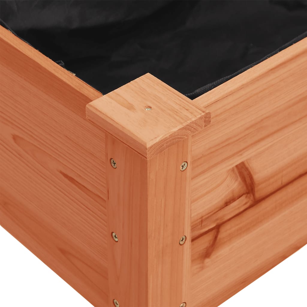 vidaXL Wheeled Planter with Liner Brown 71x37x80 cm Solid Wood Fir