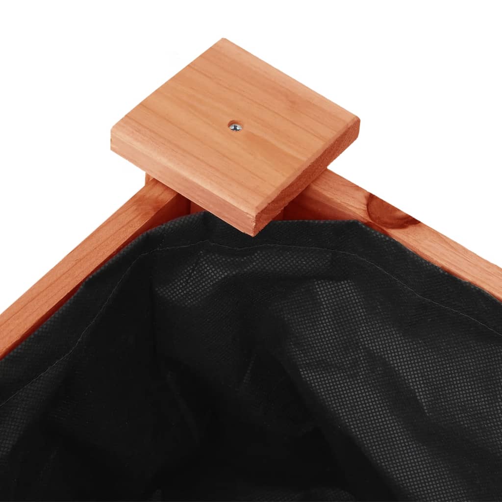 vidaXL Wheeled Planter with Liner Brown 71x37x80 cm Solid Wood Fir