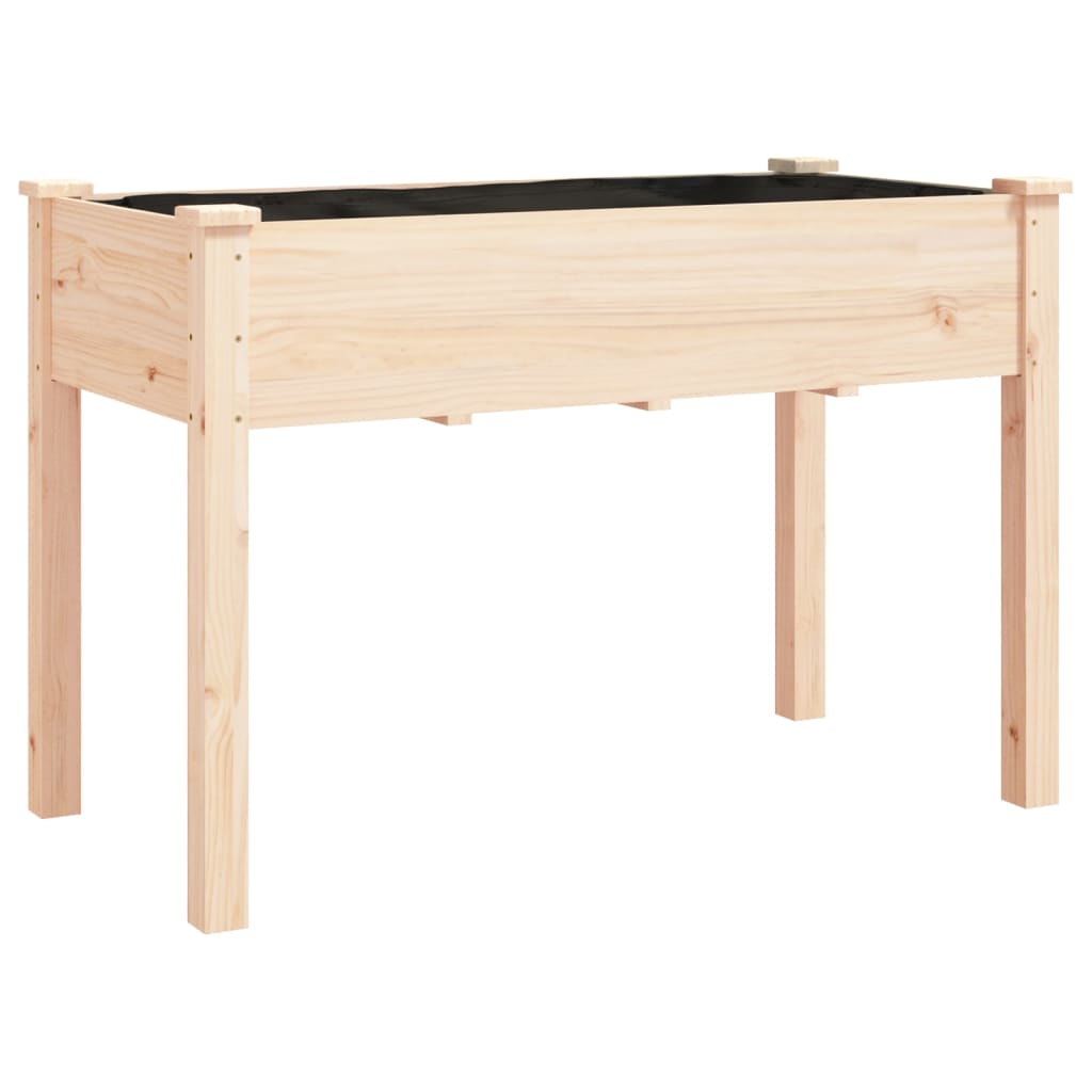 vidaXL Wheeled Planter with Liner 118x59x80 cm Solid Wood Fir