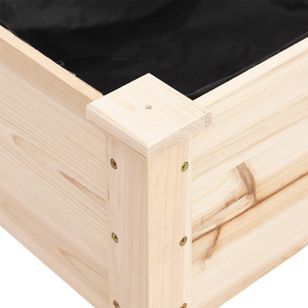 vidaXL Wheeled Planter with Liner 118x59x80 cm Solid Wood Fir