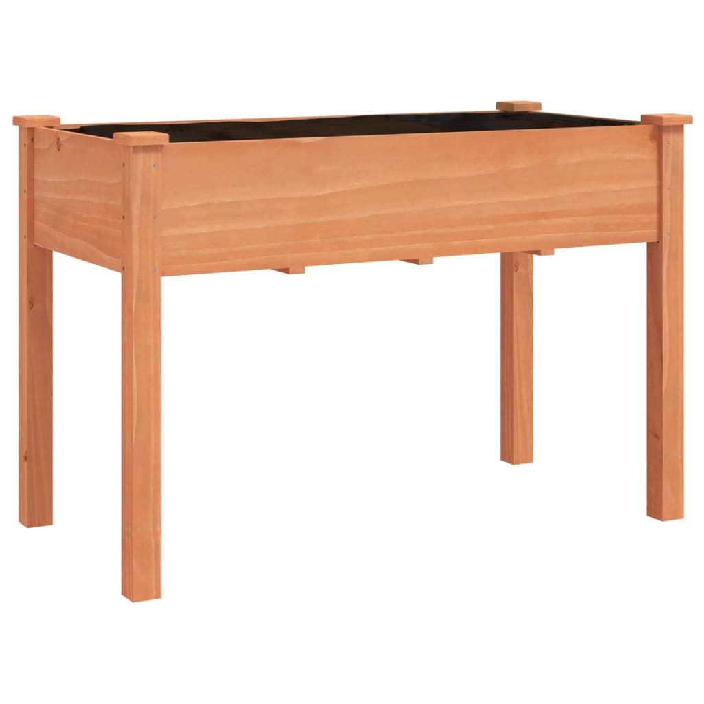 vidaXL Wheeled Planter with Liner Brown 118x59x80 cm Solid Wood Fir