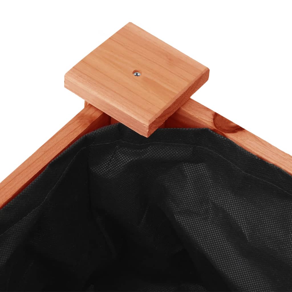 vidaXL Wheeled Planter with Liner Brown 118x59x80 cm Solid Wood Fir