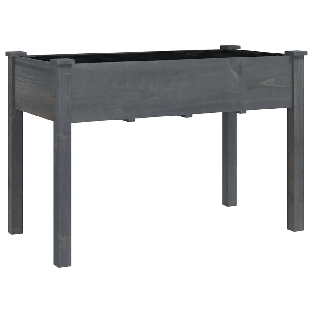 vidaXL Wheeled Planter with Liner Grey 118x59x80 cm Solid Wood Fir