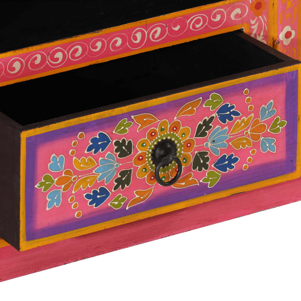 vidaXL TV Cabinet Pink 110x30x40 cm Solid Wood Mango
