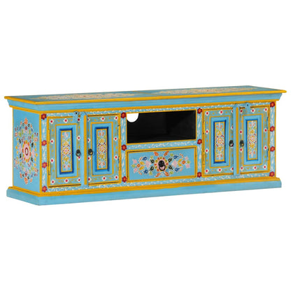 vidaXL TV Cabinet Blue 110x30x40 cm Solid Wood Mango