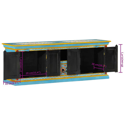vidaXL TV Cabinet Blue 110x30x40 cm Solid Wood Mango