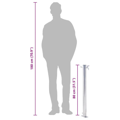 vidaXL Garden Water Column 80 cm Stainless Steel Round