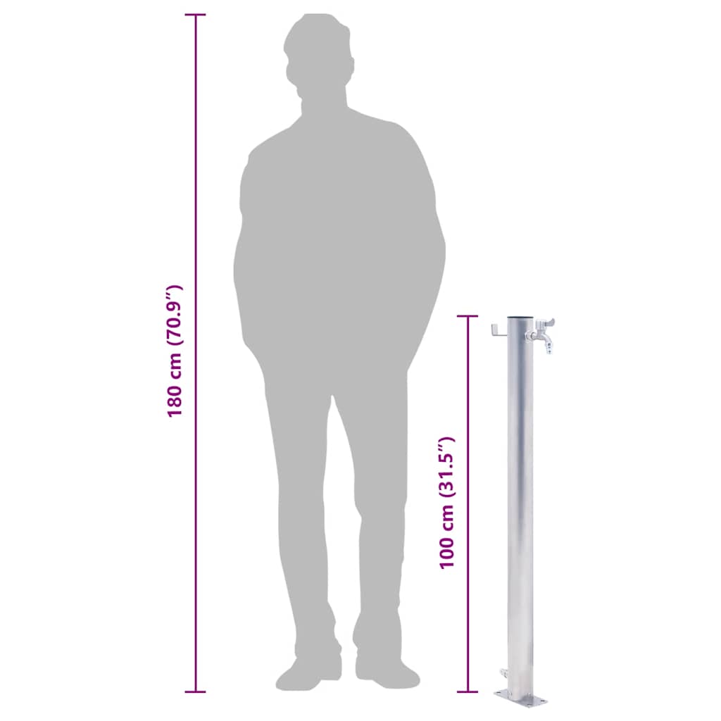 vidaXL Garden Water Column 100 cm Stainless Steel Round