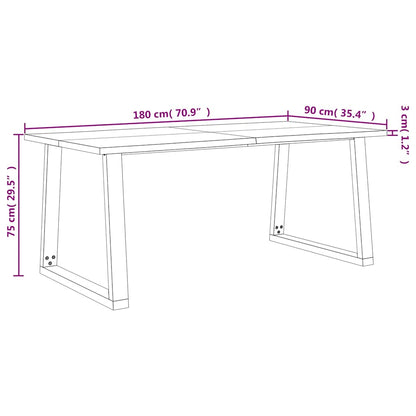 vidaXL 3 Piece Dining Set with Live Edge Solid Wood Acacia
