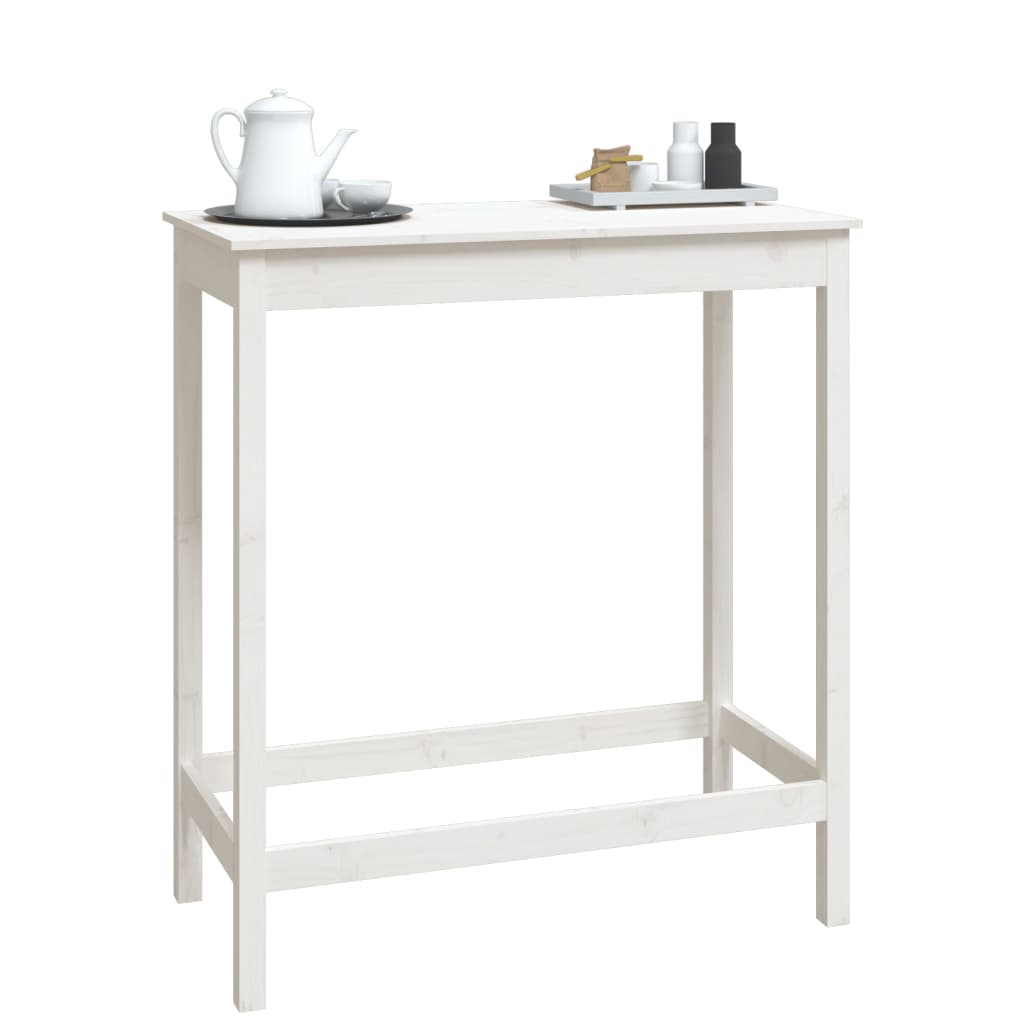 vidaXL Bar Table White 100x50x110 cm Solid Wood Pine