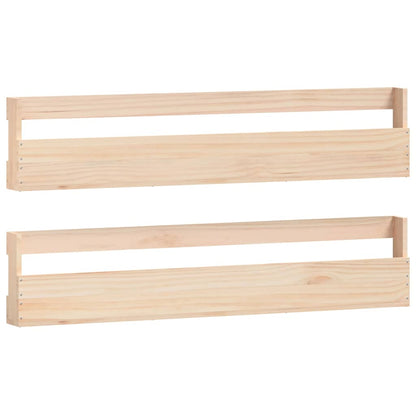 vidaXL Wall-mounted Shoe Racks 2 pcs 110x9x23 cm Solid Wood Pine