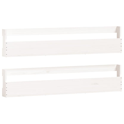 vidaXL Wall-mounted Shoe Racks 2 pcs White 110x9x23 cm Solid Wood Pine